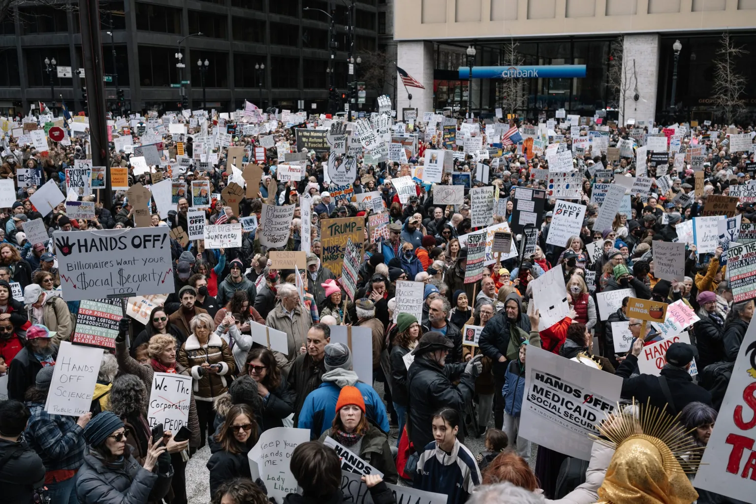 30,000 Of Us Flooded Daley Plaza for Hands Off Rally